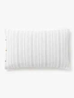 Funda de almohada de lino lavado con rayas Telma