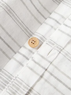 Funda de almohada de lino lavado con rayas Telma