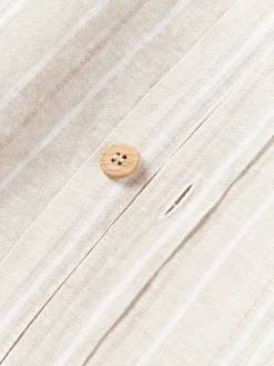 Funda de almohada de lino lavado con rayas Telma