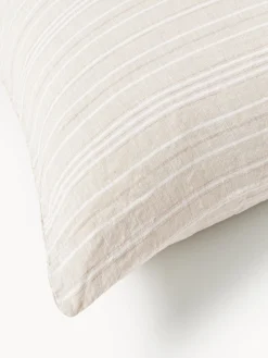 Funda de almohada de lino lavado con rayas Telma