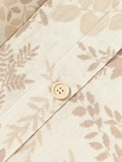 Funda de almohada de mezcla de lino y algodón con volante Pola