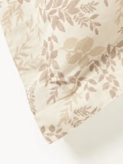 Funda de almohada de mezcla de lino y algodón con volante Pola