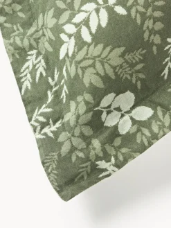 Funda de almohada de mezcla de lino y algodón con volante Pola