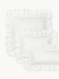 Funda de almohada de percal lavado con volantes Louane