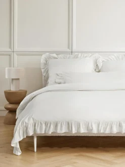 Funda de almohada de percal lavado con volantes Louane