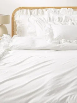 Funda de almohada de percal lavado con volantes Louane