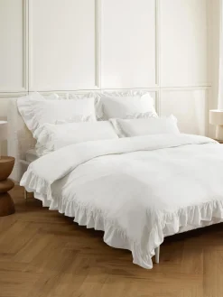 Funda de almohada de percal lavado con volantes Louane