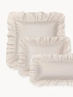 Funda de almohada de percal lavado con volantes Louane