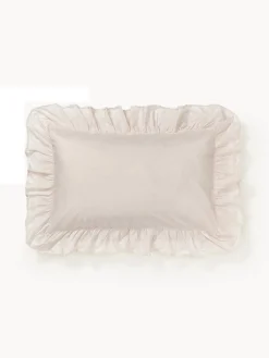 Funda de almohada de percal lavado con volantes Louane