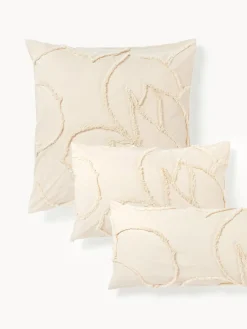 Funda de almohada de percal de algodón con decoración de penachos Madeline