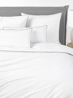 Funda de almohada de percal con ribete Daria