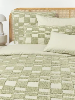 Funda de almohada de percal con decoración de mechones Scout