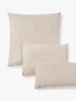 Funda de almohada de percal de algodón lavado Leonora