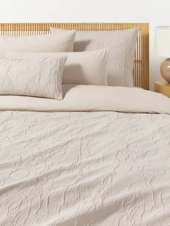 Funda de almohada de percal de algodón lavado Leonora