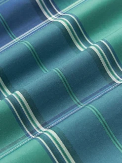 Funda de almohada de percal a cuadros con ribete Scarlet