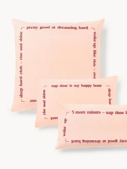 Funda de almohada de percal con inscripción bordada Roya