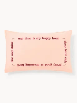 Funda de almohada de percal con inscripción bordada Roya