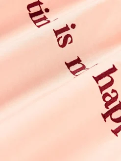 Funda de almohada de percal con inscripción bordada Roya