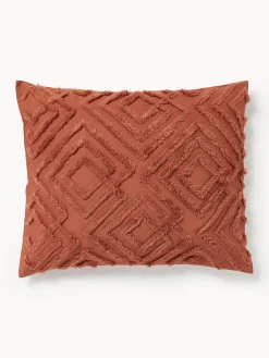 Funda de almohada de percal con ribete capitoné Phil