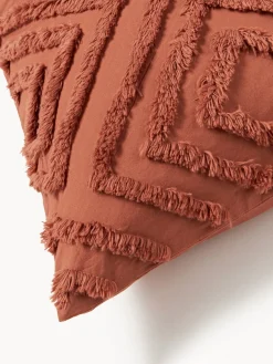 Funda de almohada de percal con ribete capitoné Phil