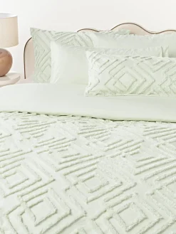 Funda de almohada de percal con ribete capitoné Phil