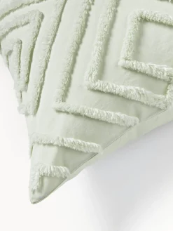 Funda de almohada de percal con ribete capitoné Phil