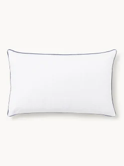 Funda de almohada de percal a cuadros con ribete Scarlet