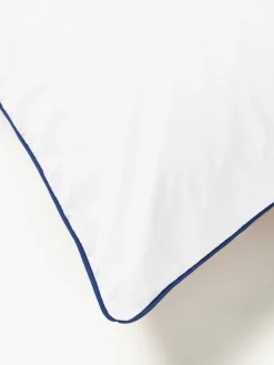 Funda de almohada de percal a cuadros con ribete Scarlet