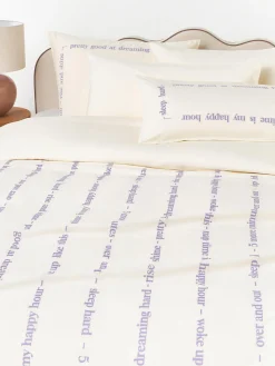 Funda de almohada de percal con inscripción bordada Roya