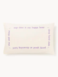 Funda de almohada de percal con inscripción bordada Roya