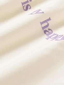 Funda de almohada de percal con inscripción bordada Roya