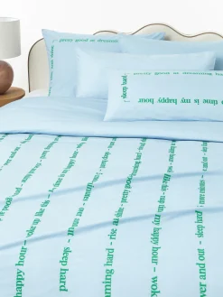 Funda de almohada de percal con inscripción bordada Roya