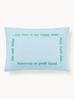 Funda de almohada de percal con inscripción bordada Roya