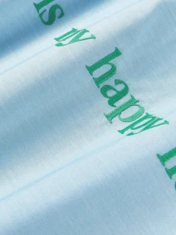 Funda de almohada de percal con inscripción bordada Roya