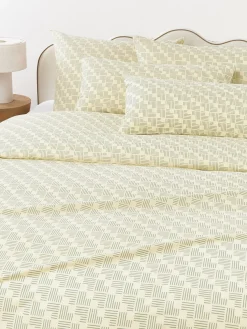 Funda de almohada de percal estampado Inki