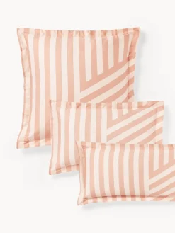 Funda de almohada de satén a rayas con dobladillo Brendan