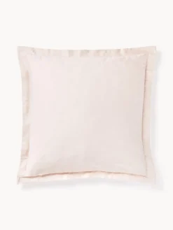 Funda de almohada de satén a rayas con dobladillo Brendan