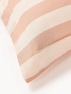 Funda de almohada de satén a rayas con dobladillo Brendan