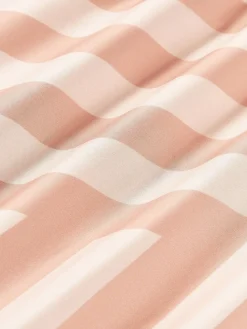 Funda de almohada de satén a rayas con dobladillo Brendan