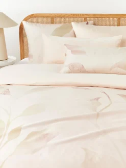 Funda de almohada de satén estampado Marino