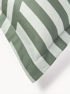 Funda de almohada de satén a rayas con dobladillo Brendan