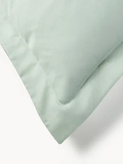 Funda de almohada de satén a rayas con dobladillo Brendan