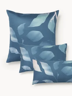 Funda de almohada de satén estampado Marino