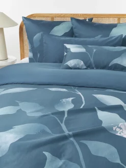 Funda de almohada de satén estampado Marino