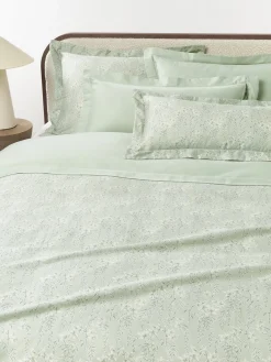 Funda de almohada de satén estampada Leticia