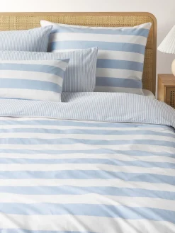 Funda de almohada doble cara de algodón a rayas Lorena