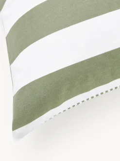 Funda de almohada doble cara de algodón a rayas Lorena