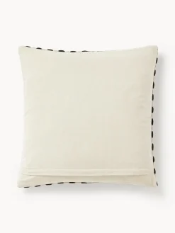 Funda de cojín artesanal con rayas bordadas Henry