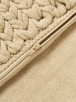 Funda de cojín artesanal de punto grueso Adyna