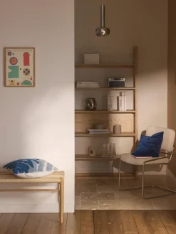 Funda de cojín de algodón capitoné de motivo vegetal Sela